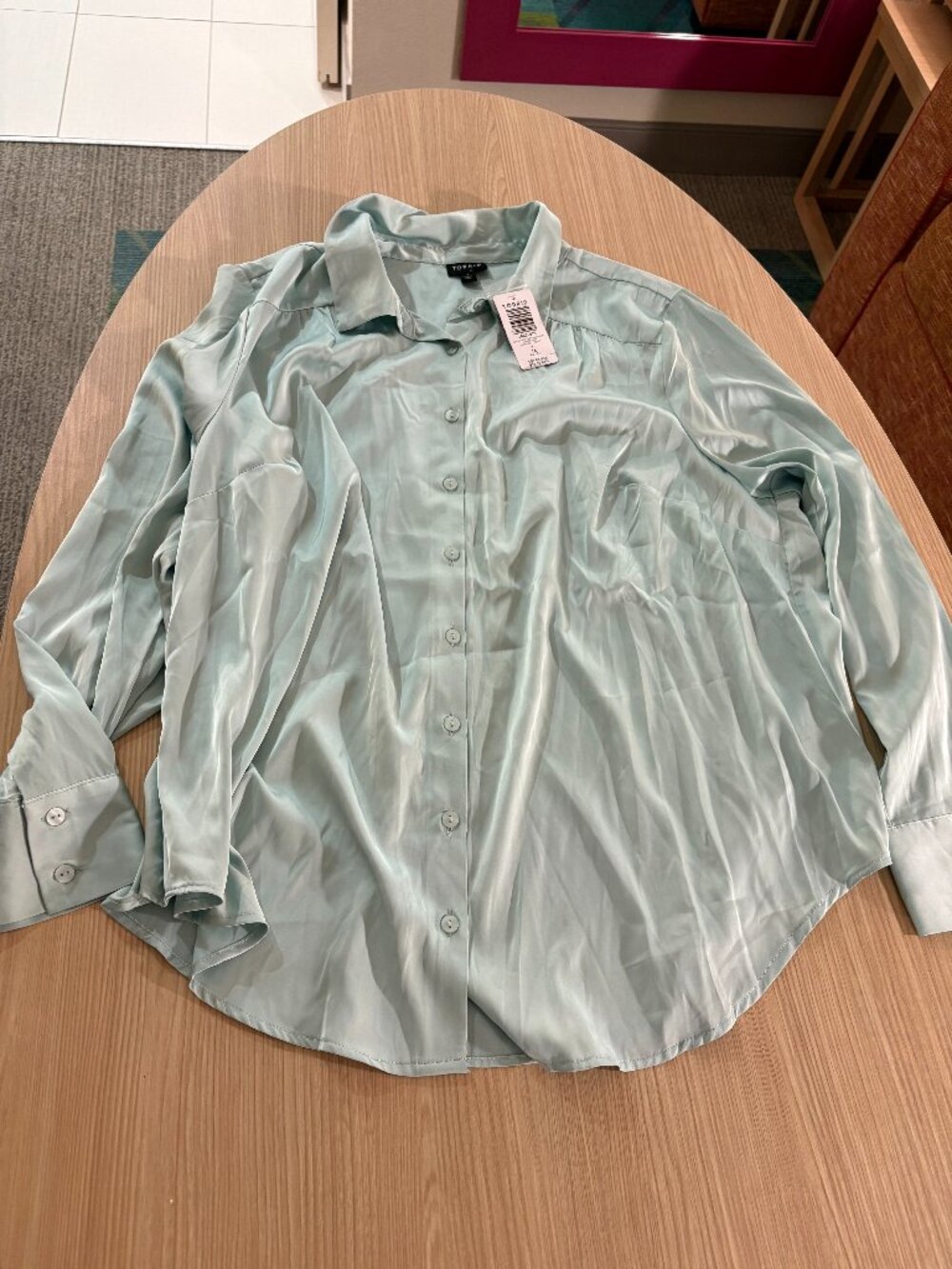 Torrid Madison Satin Button Up Long Sleeve Shirt Torrid Size 1 US Size 1X NWT
